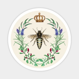 Queen Crown Floral Garden Lovers Gardener's Bee Wreath Magnet